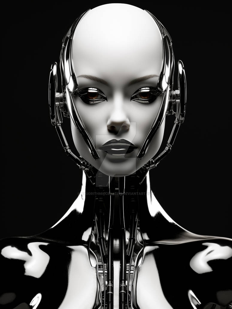 Female futuristic robot face by AlgorithmicCreative on DeviantArt
