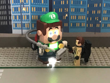 Lego Luigi meeting Lego Peter Venkman