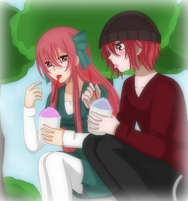 Elfen Lied-Eating Ice Together