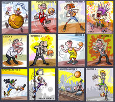 Funny Basketball characters for a card game.