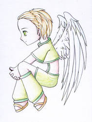 thoughtful angel color pencils