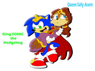 King Sonic Queen Sally by tacofacedrawer