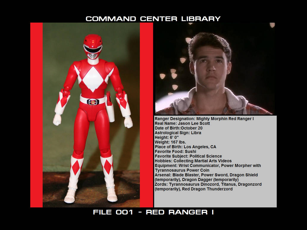 Command Center Library File 001 - Red Ranger I by Scorcher27 on DeviantArt