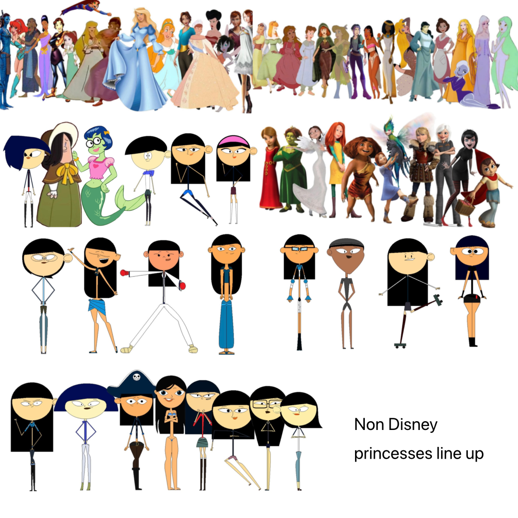 Prisseces Non Disney princesses line up by koshio01 on DeviantArt
