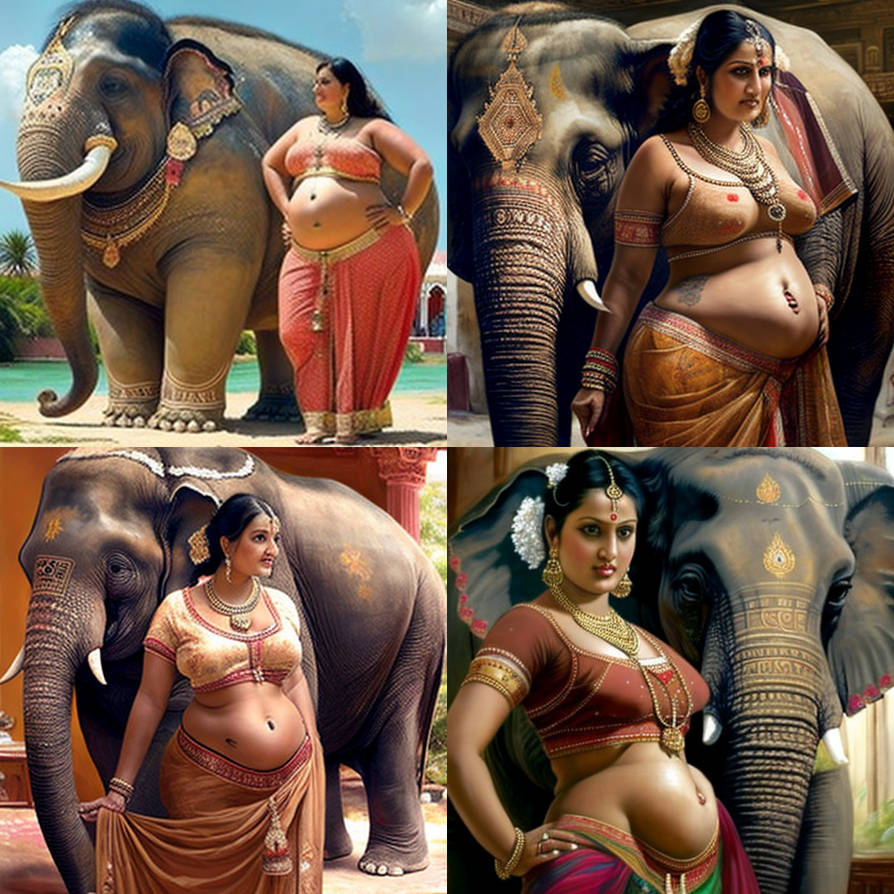 South Indian Aunty Big Belly Navel - AI Art by FakeNudesCo on ...
