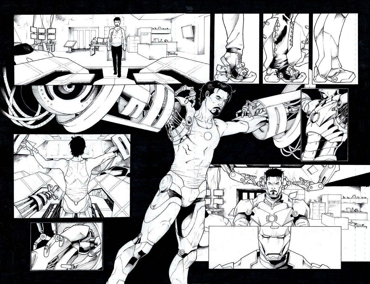Iron Man Sample Layout Iron Man (SAMPLE) Pages 3 And 4 by ArtDavidRiver on DeviantArt