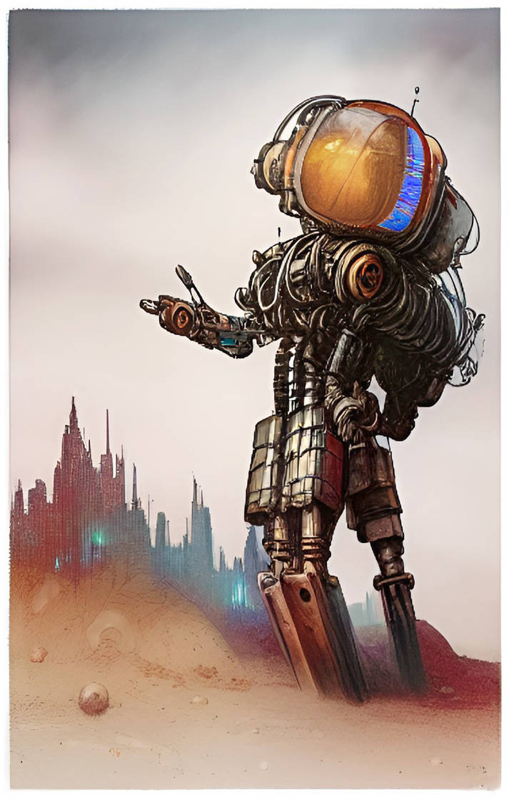 Robot in his alien world by VanCoralArt on DeviantArt