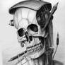 Cyborg scull - pencils - inktober 2022