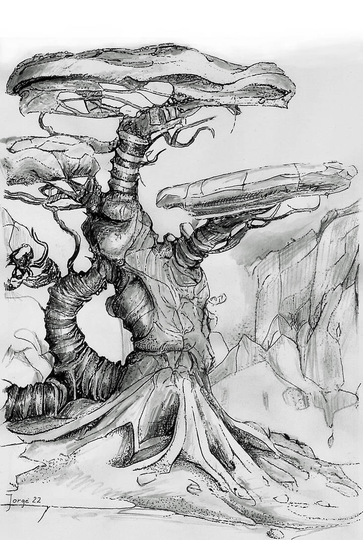 Mushroom-tree on an alien planet by VanCoralArt on DeviantArt