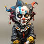 Harlequin sculpture and cyber-harlequin