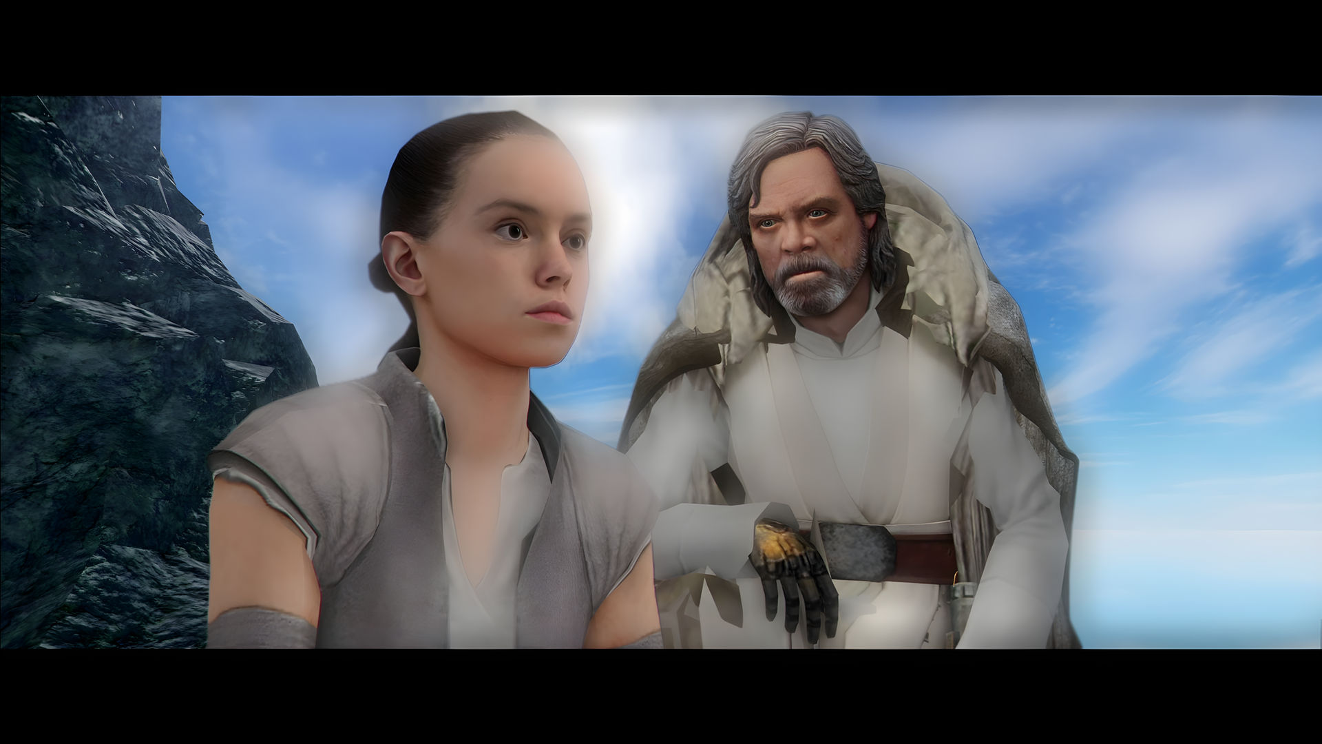 Luke Teaching Rey TLJ Revitalized - Luke teaching Rey the Force. by GiganZeGreat on ...