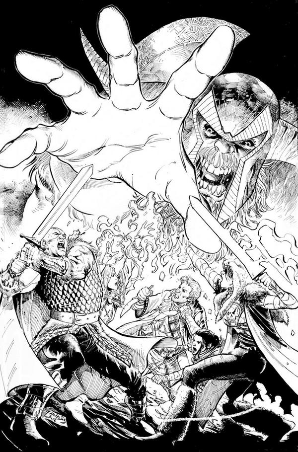 DnDFGF pinup NethoDiaz ink Low BW