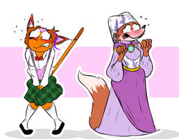 Maid Marion and Kat wedgie!