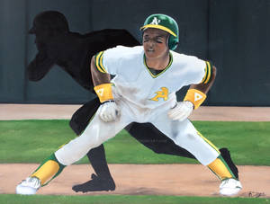 Rickey Henderson Oil Painting by Richard Zajac