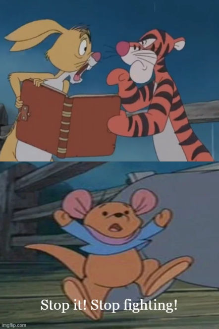 Roo Tells Tigger And Rabbit To Stop Fighting by samhynus7 on DeviantArt