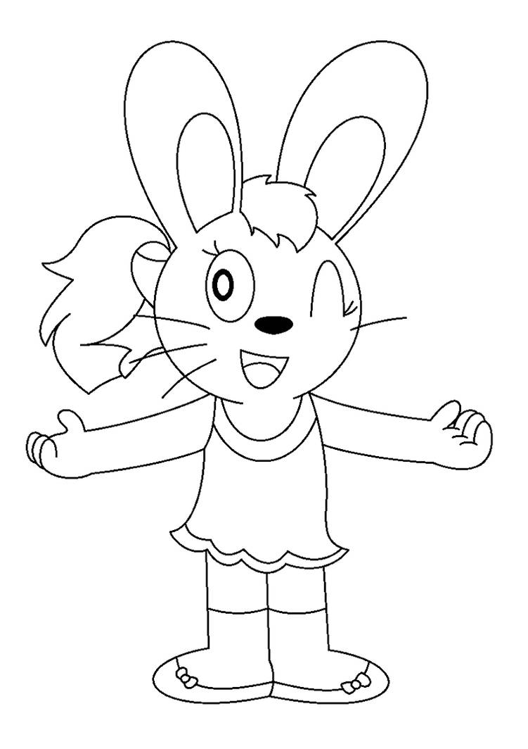 Lisa Rabbit (My Style) (uncolored) by pingguolover on DeviantArt