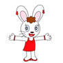 Mimi Rabbit in red fancy dress