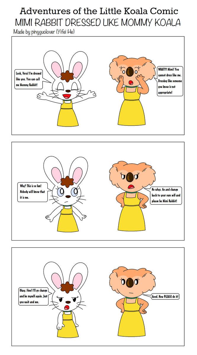Mimi Rabbit dressed like Mommy Koala by pingguolover on DeviantArt