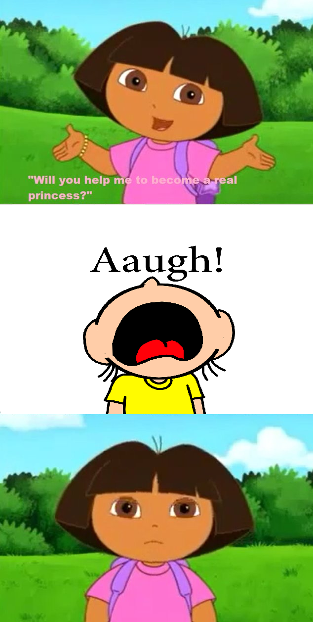 Maggy screaming at Dora by pingguolover on DeviantArt