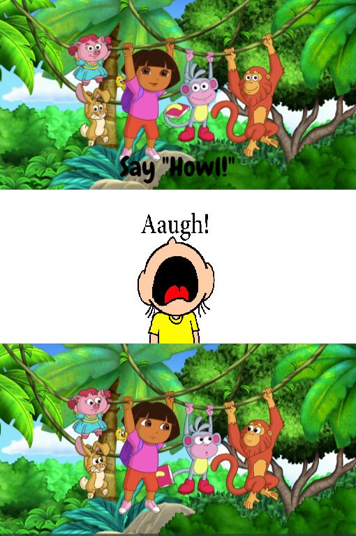 Maggy screaming at Dora and Friends 2 by pingguolover on DeviantArt