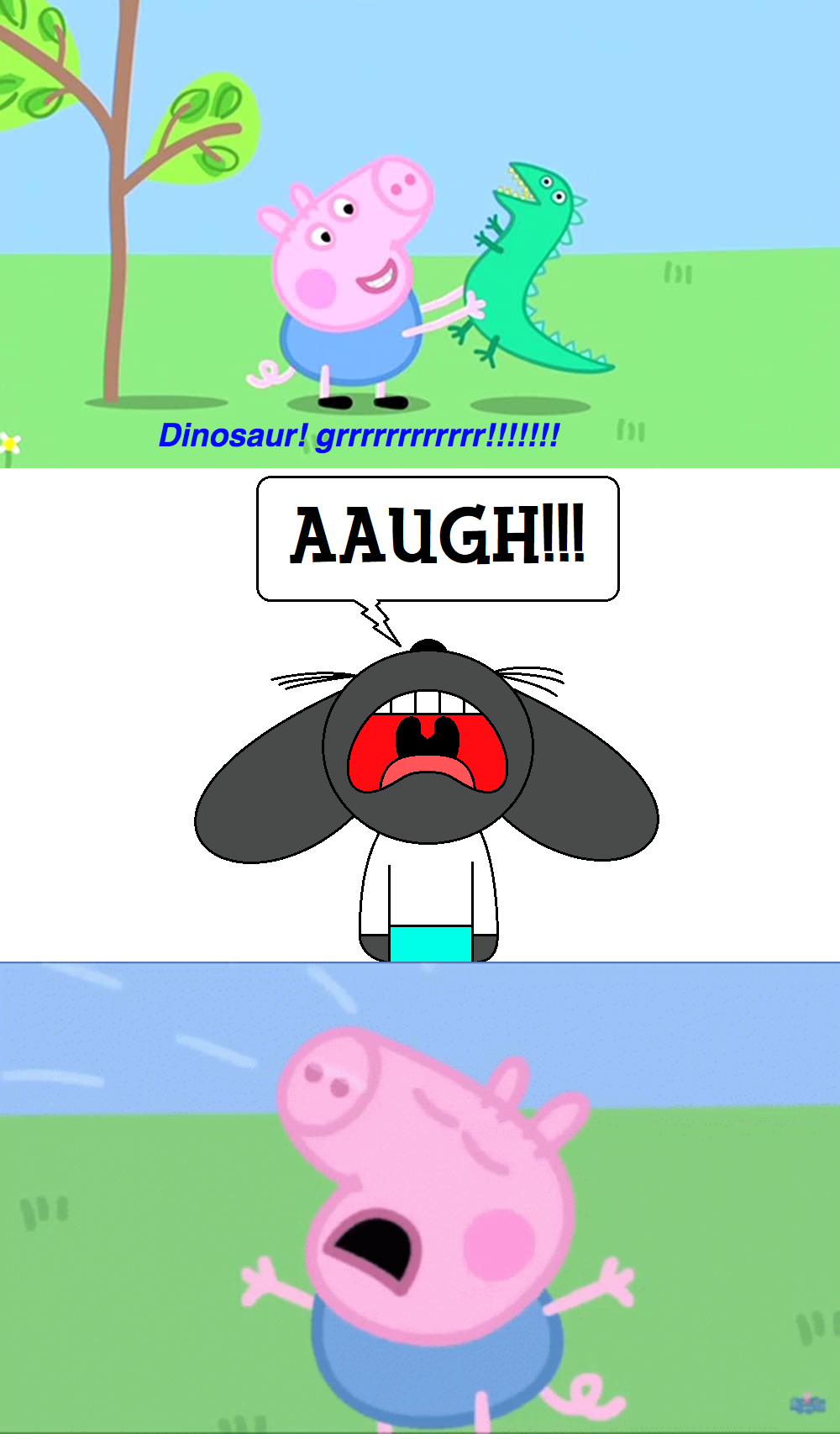 George Pig Distorted Gerald screaming at George Pig by pingguolover on DeviantArt