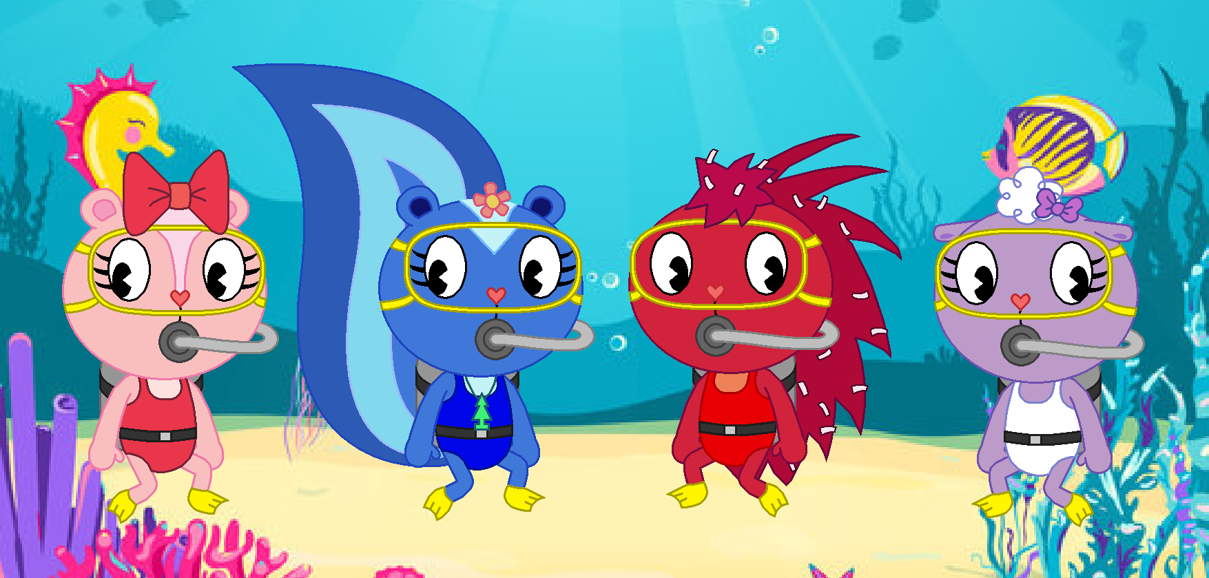 Scuba Diving HTF Girls by pingguolover on DeviantArt