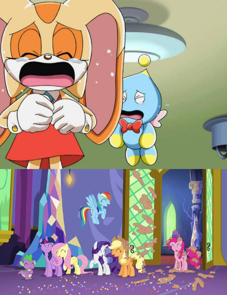 The Mane 6 laughs at Cream and Cheese crying by pingguolover on DeviantArt