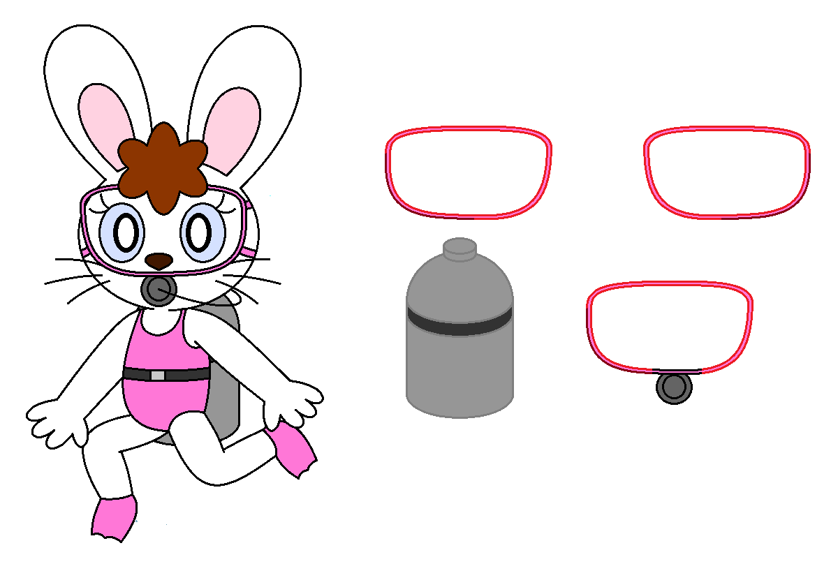 Scuba Mimi Rabbit Reference Sheet by pingguolover on DeviantArt