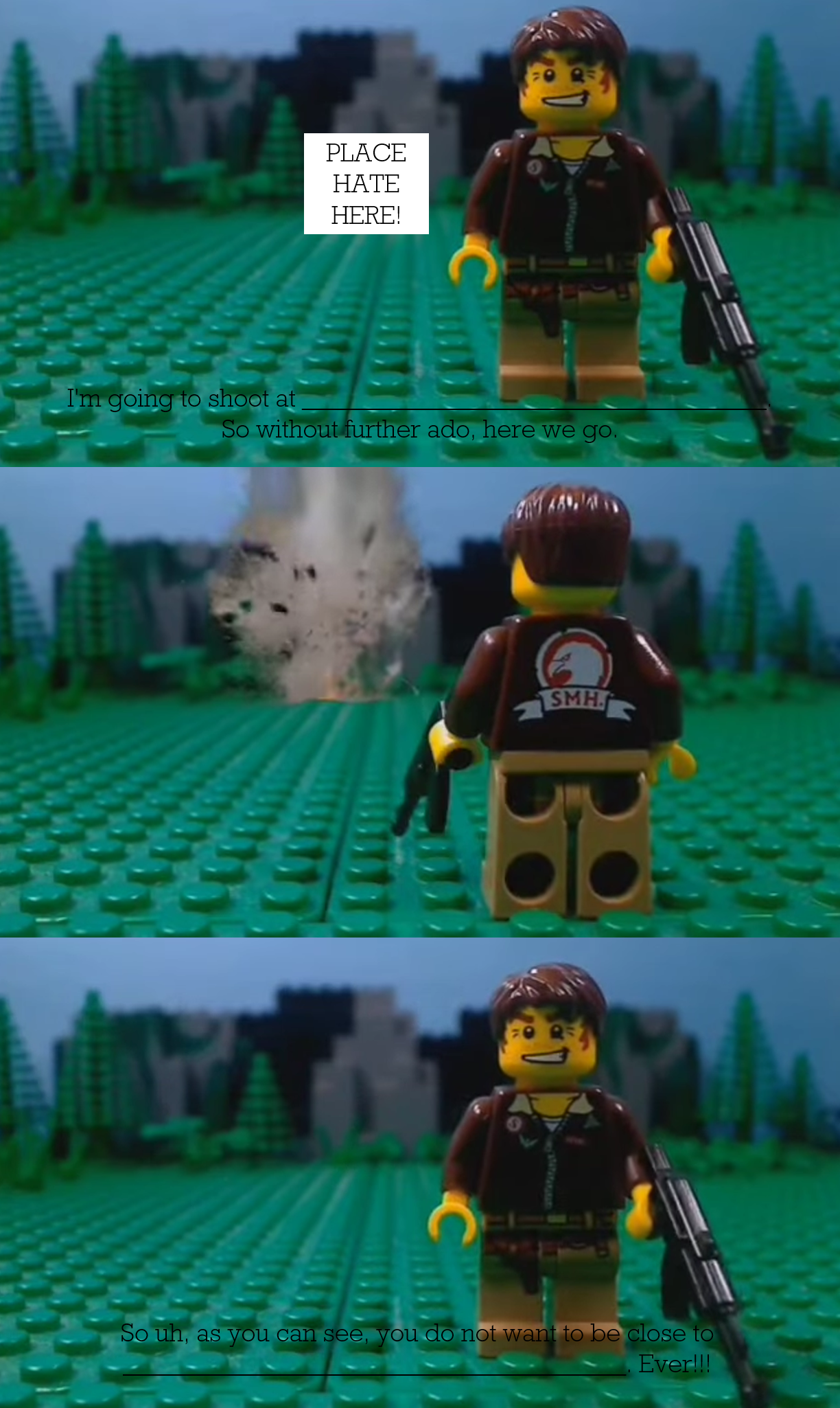 Lego Capcom Deviantart Lego man minifigure shoots at ____________________ by pingguolover on ...