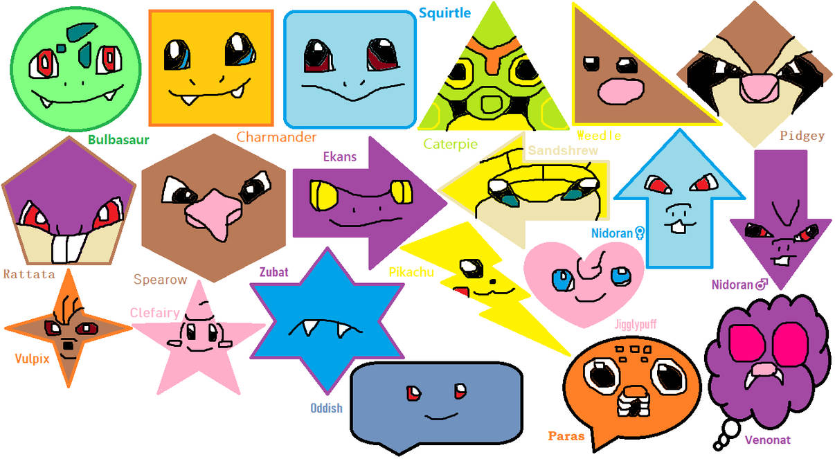 Kanto Pokemon shape headcanons by ZhuZhuPets170 on DeviantArt