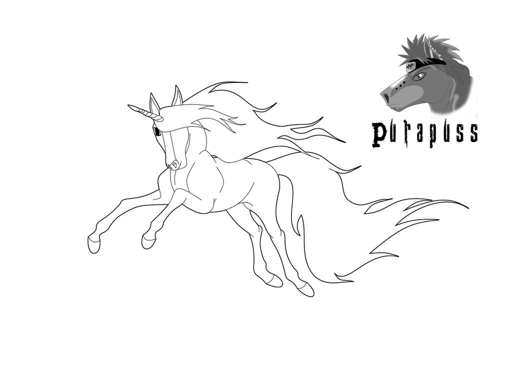 Unicorn Line Art 2 By Purapuss On Deviantart