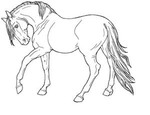 Free Line Art-Fine Horse