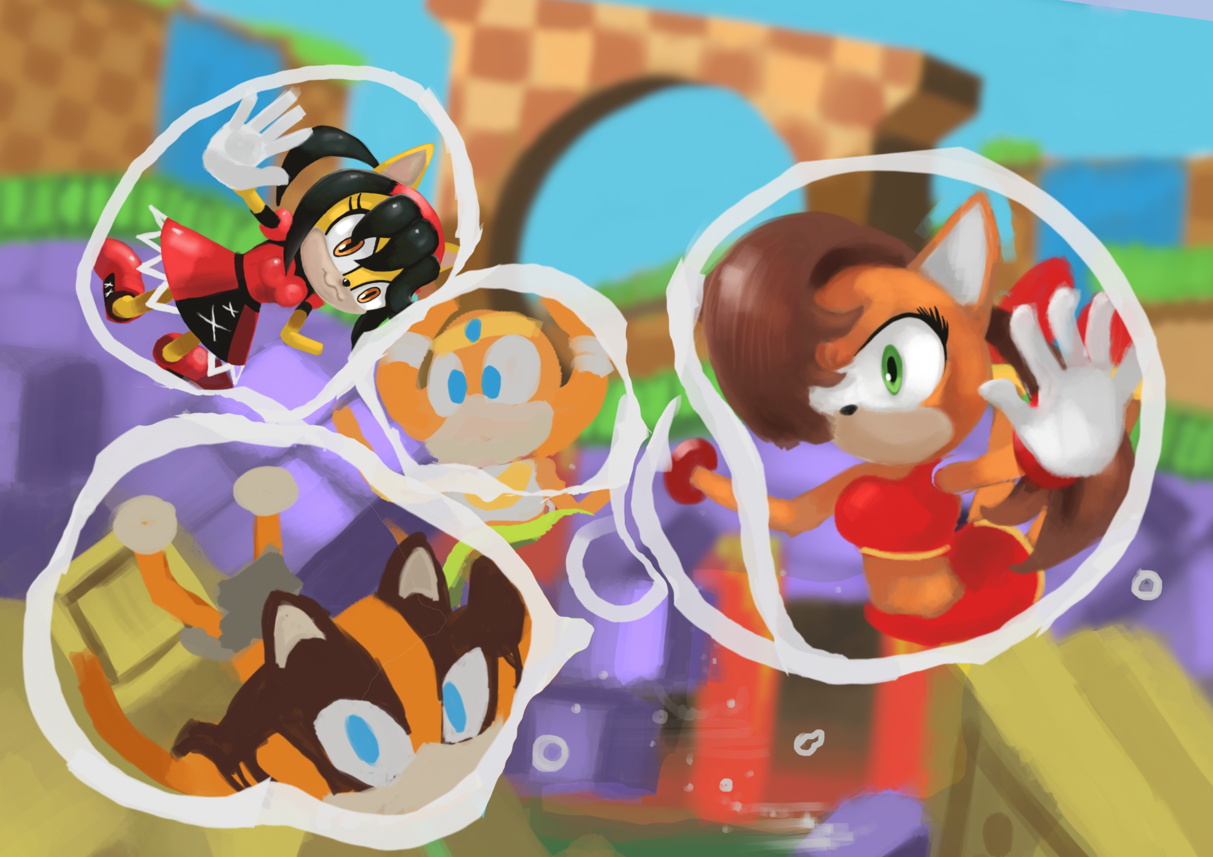Bubble trouble request painting wip 3 by Sonic Loveee on DeviantArt