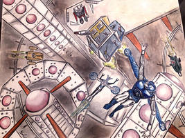 Micronauts by Mego fan art water colors 1997 by csuhsux