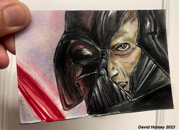 Battle damage Darth Vader vs Kenobi duel fan art