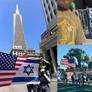 American and Israel flags fly in San Francisco Bay