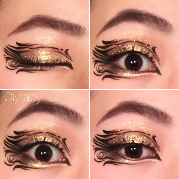 Graphic Liner with a Gold Touch  Eye makeup pictures, Creative