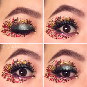 Fall themed foil makeup 