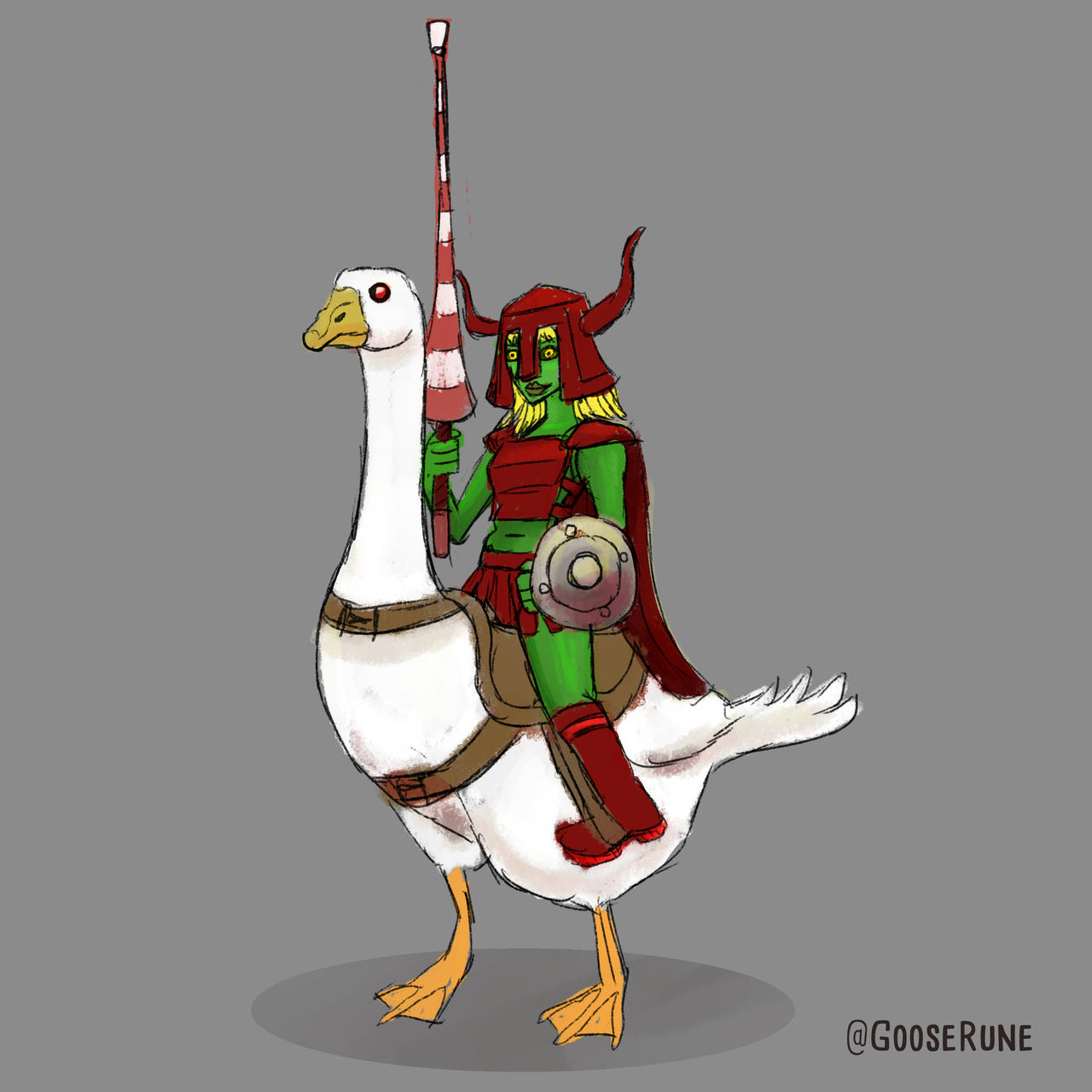 Doomhonk Tribe Goblin Goose Rider by GooseRune on DeviantArt