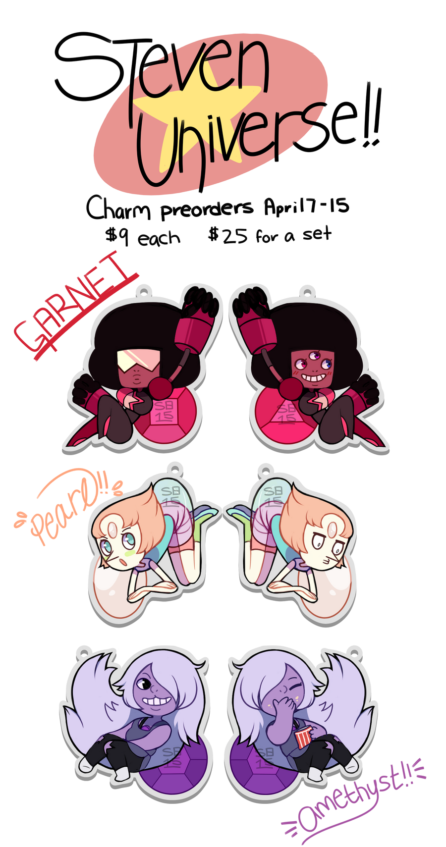 Steven universe charms preorder [open]