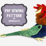 Cockatrice Stuffed Animal PDF Sewing Pattern