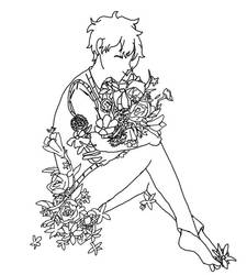 Nagisa Flowers Lineart