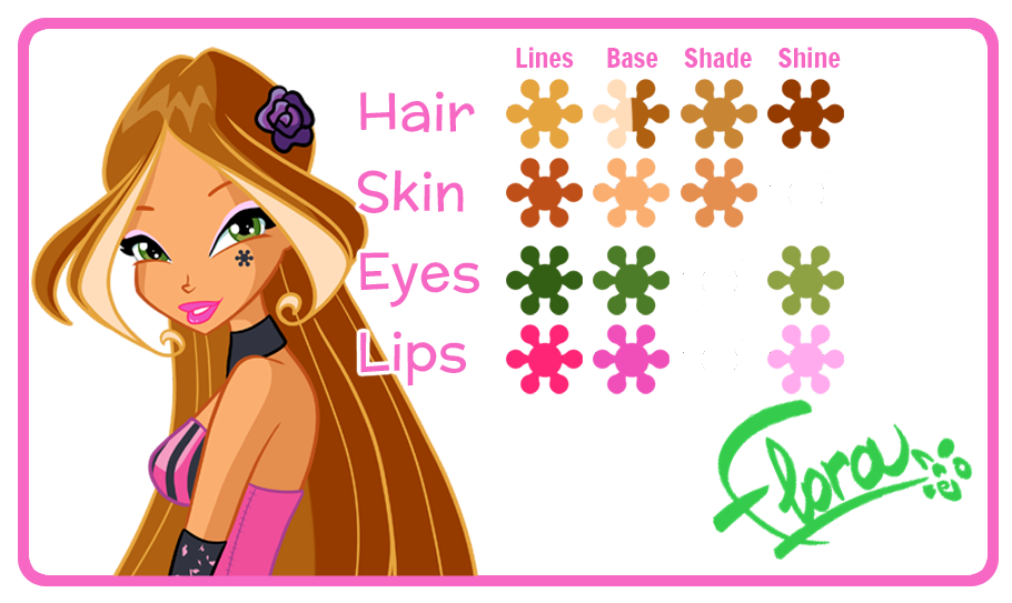 Flora Color Code Winx Palette - Flora by EnchantingRainbow on DeviantArt