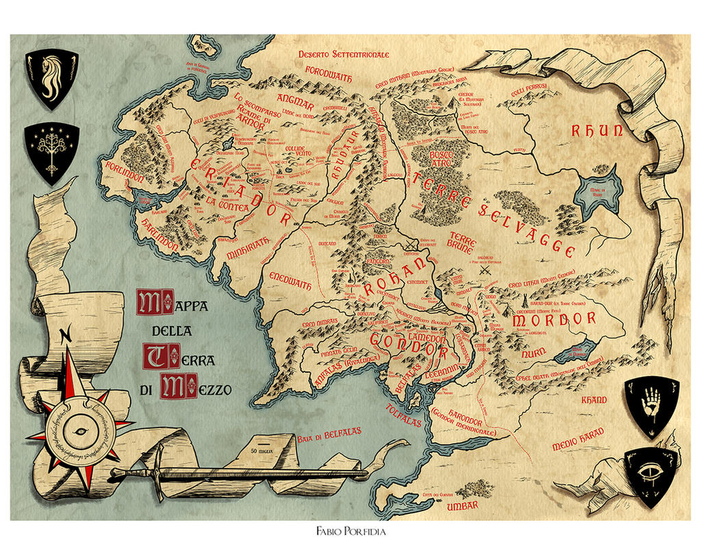 Mappa della Terra Di Mezzo by randolfo on DeviantArt