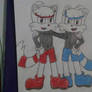 Cuphead and mugman the fox (sonic style)