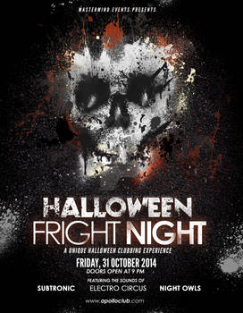 Halloween Fright Night Grunge Flyer Template