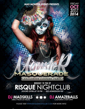 Monster Masquerade Halloween Party Flyer Template