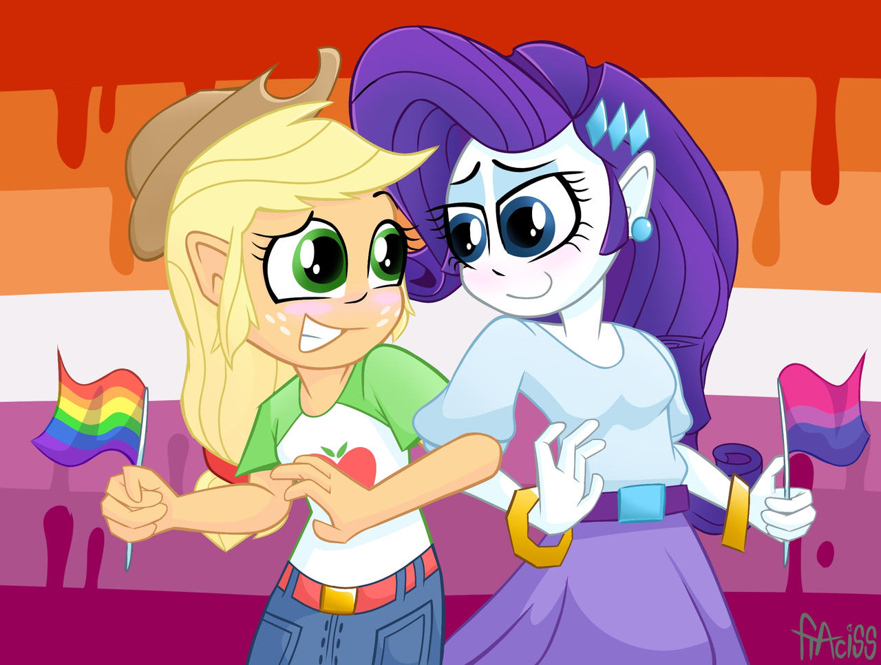 Applejack and Rarity by FRACISS on DeviantArt