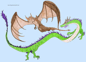 Asian Dragon vs European Dragon colored