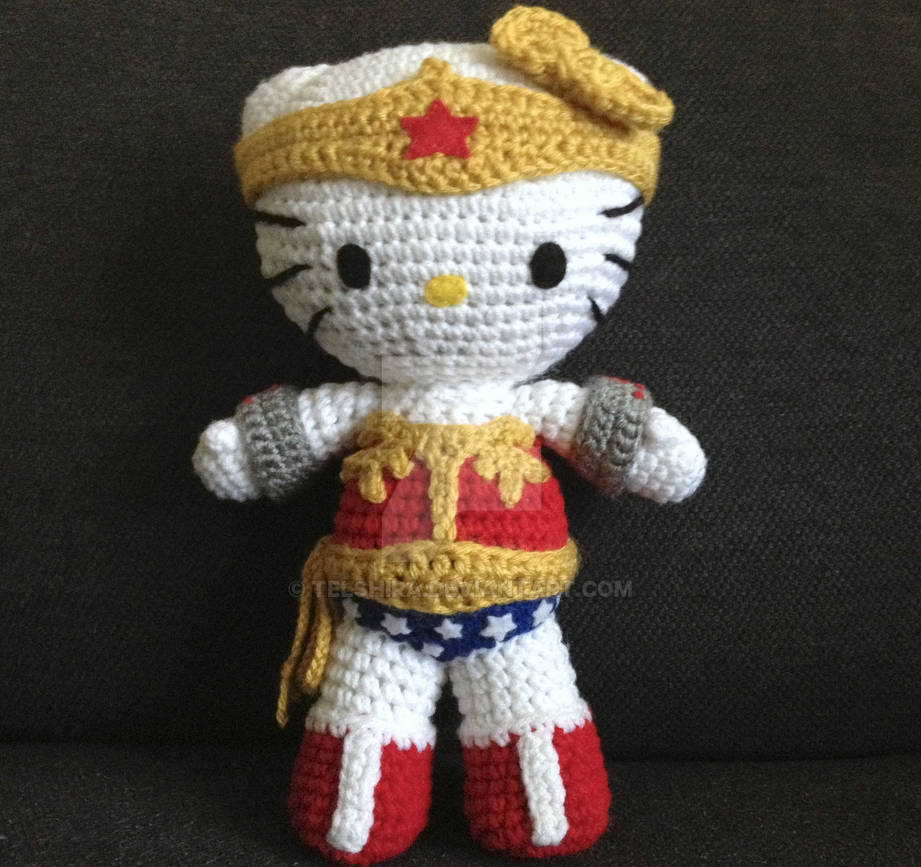 11 in. Tall Wonder woman inspired Kitty by telshira